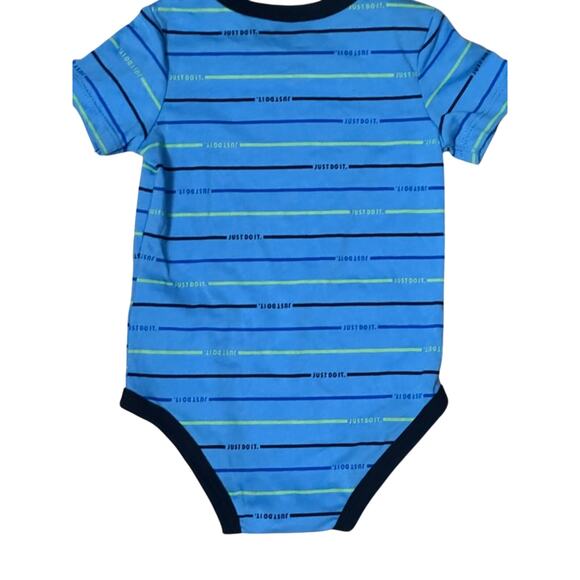 Nike Bodysuit Romper "Just Do It Hook & Loop" Graphic Multicolored Baby 9M NWT - Picture 6 of 7